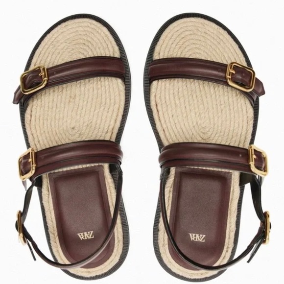 Leather sandals with jute insole - Picture 3 of 7